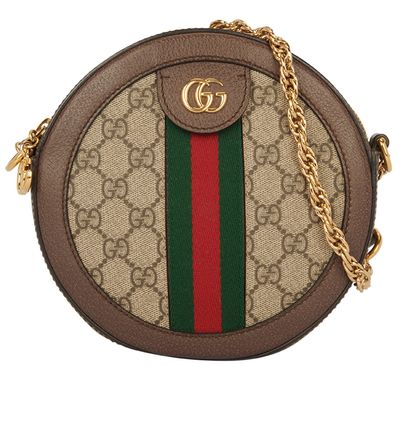 GG Supreme Mini Ophidia Crossbody, &pound;795, Handbags, Beige/Brown, Canvas/Leather, Front view